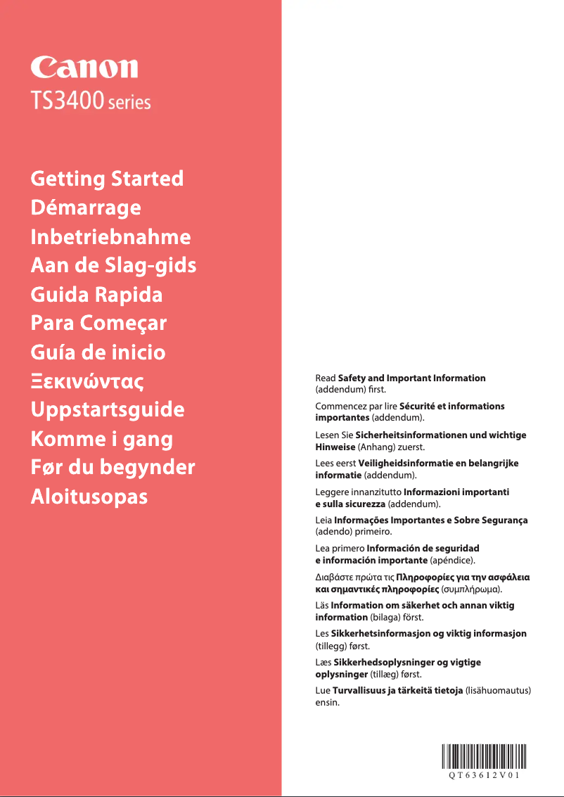 Page n°1 - Manuel utilisateur Canon PIXMA TS3450