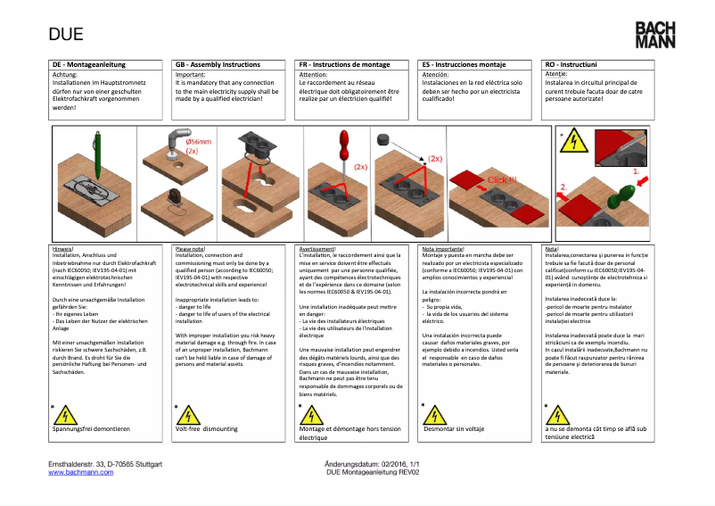 Page n°1 - Manuel utilisateur Bachmann DUE