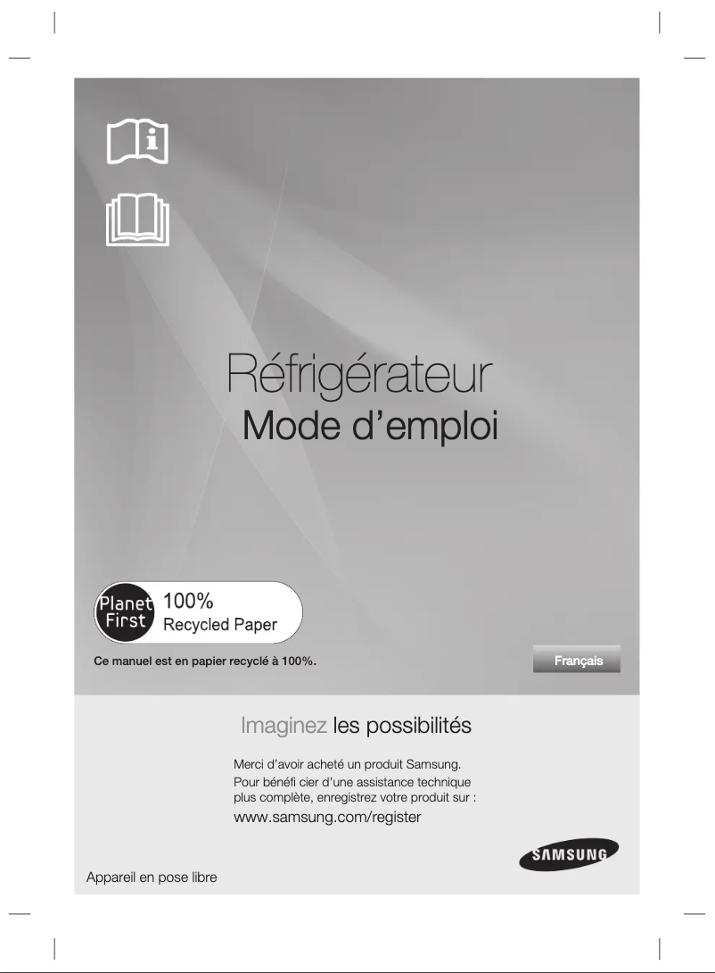 Page 1 de la notice Manuel utilisateur Samsung RS6178UGDSR