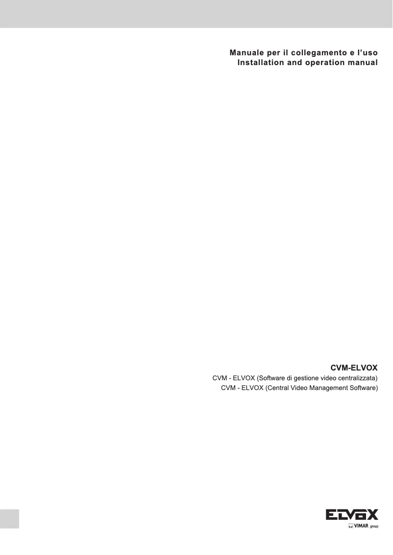 Page 1 de la notice Manuel utilisateur Vimar ELVOX 46540.H16