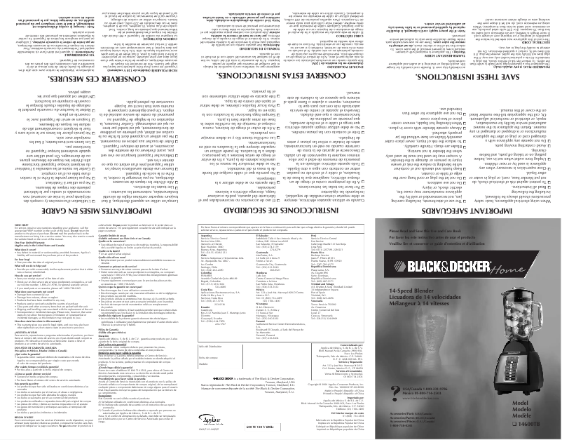 Page 1 de la notice Manuel utilisateur Black & Decker BLP14600TB