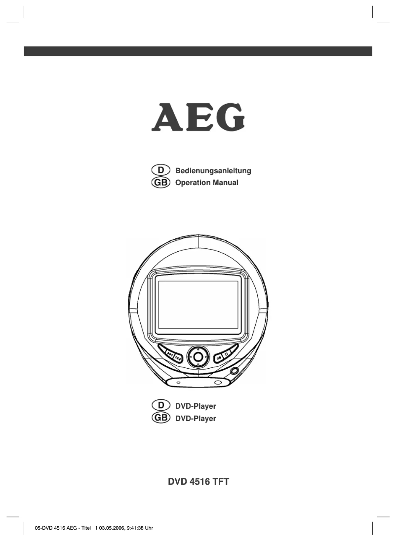 Image de la première page du manuel de l'appareil DVD 4516 TFT