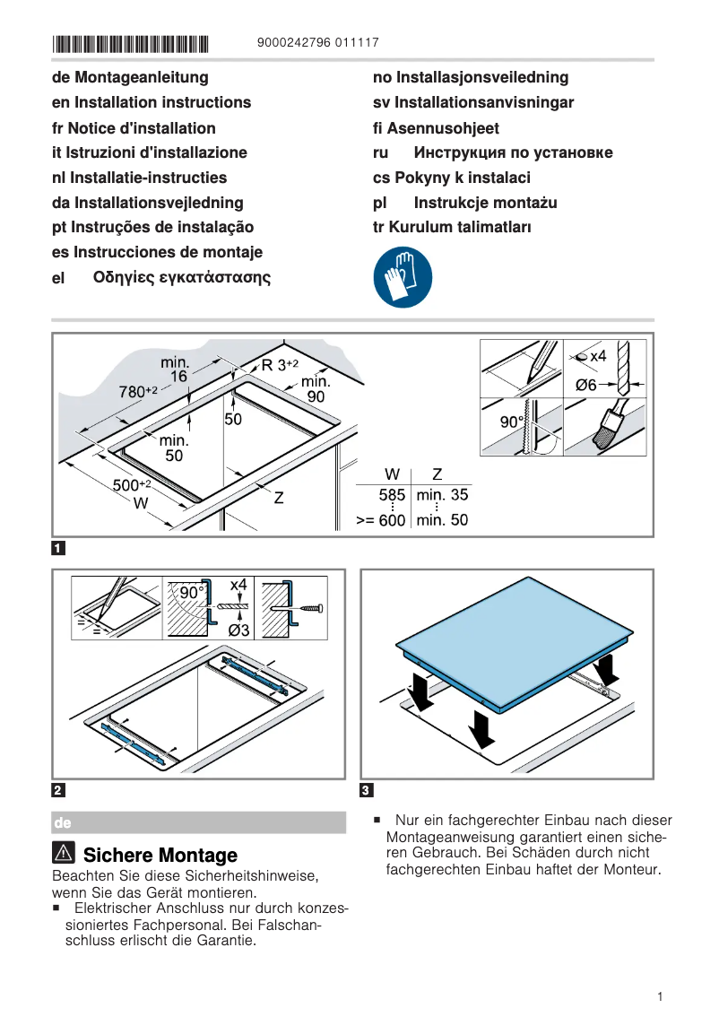 Page n°1 - Guide d'installation Neff T18FD36X0