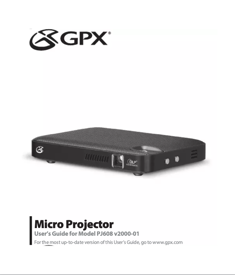 Page n°1 - Manuel utilisateur GPX PJ608B