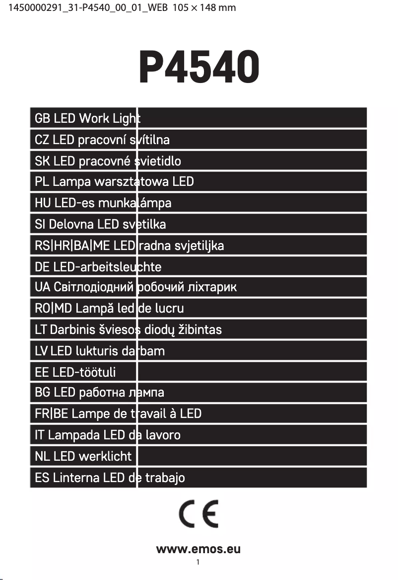 Page 1 de la notice Manuel utilisateur Emos P4540