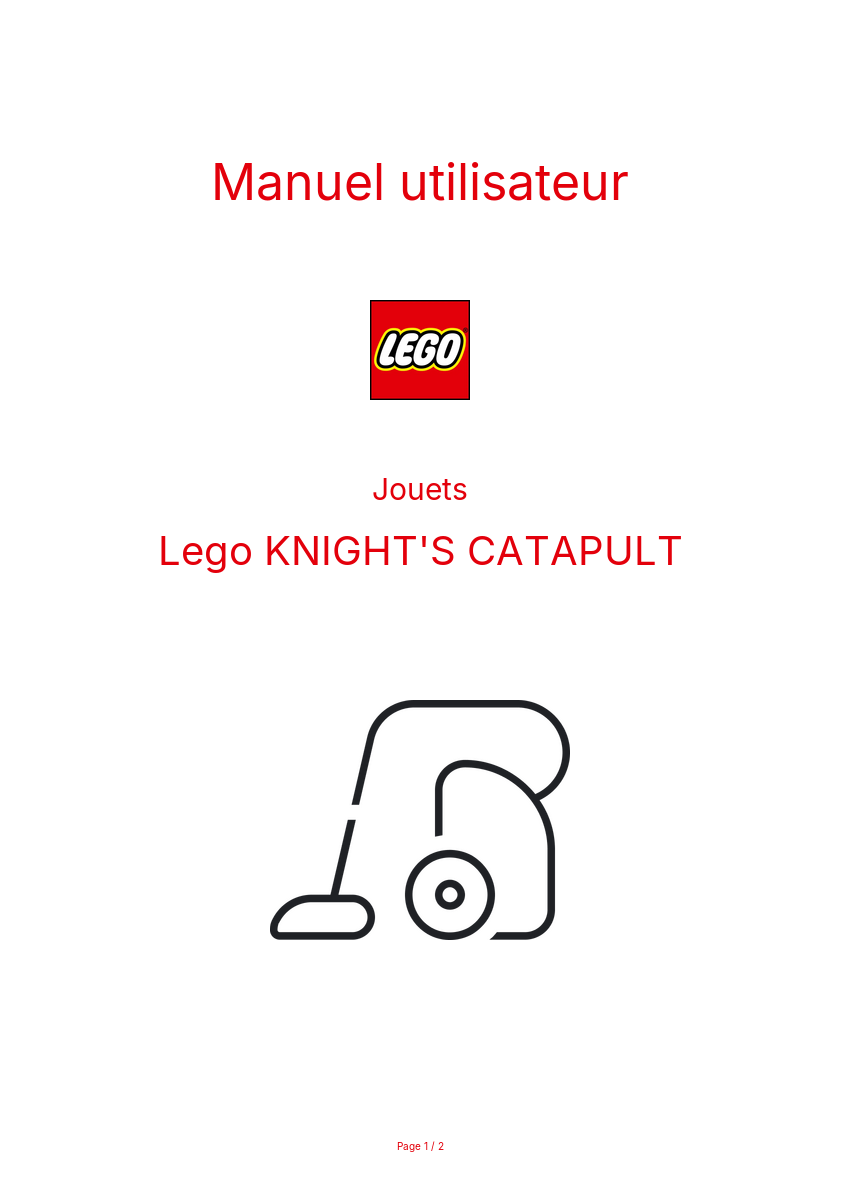 Image de la première page du manuel de l'appareil KNIGHT'S CATAPULT