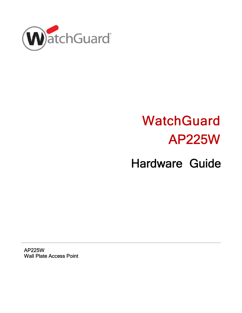 Página 1 del manual Manual de usuario WatchGuard AP225W