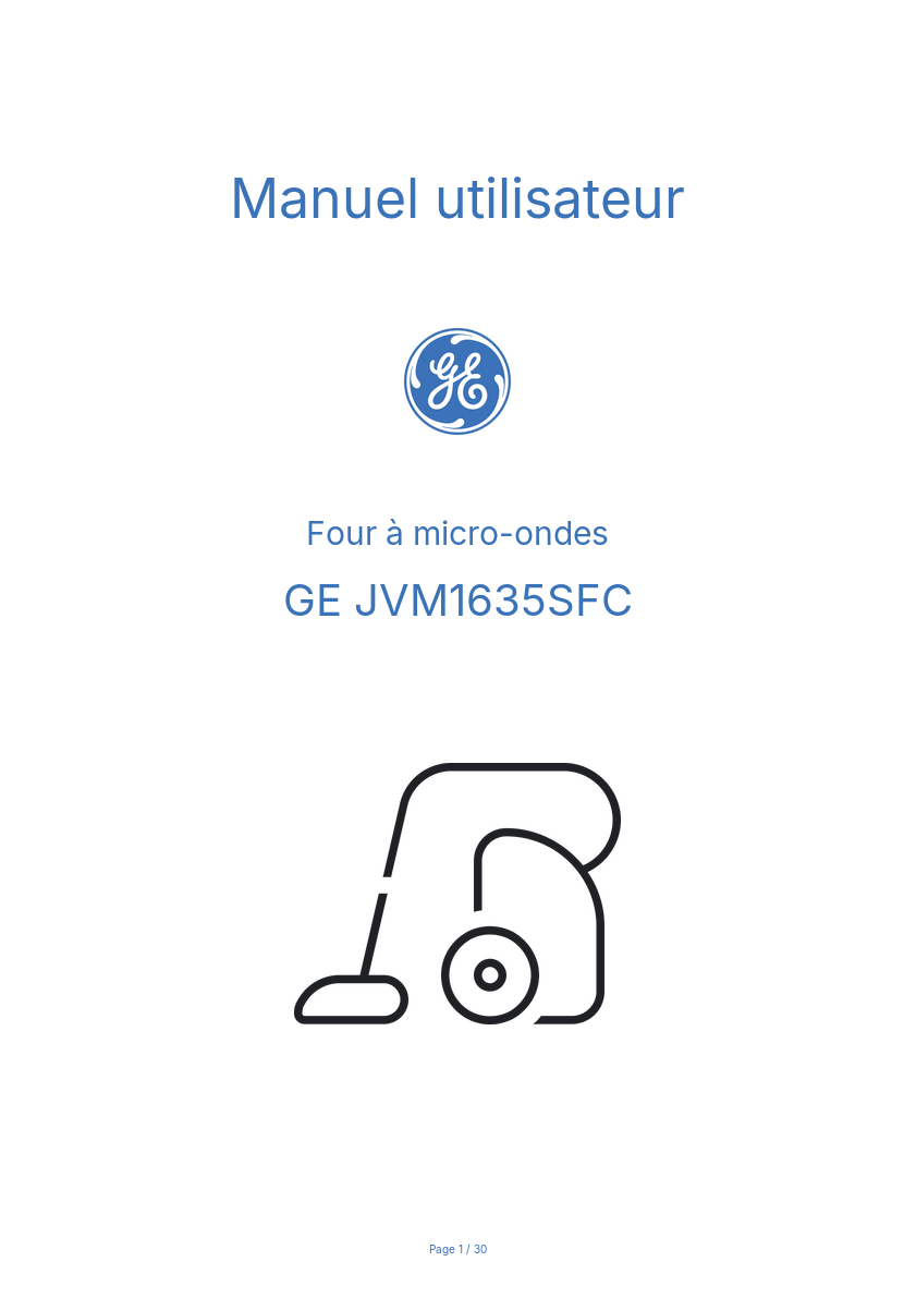 Image de la première page du manuel de l'appareil JVM1635SFC
