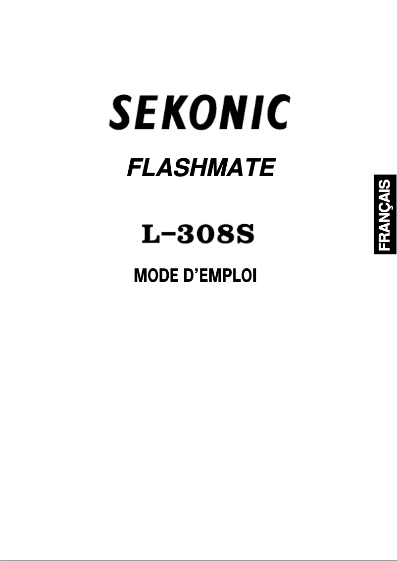 Page 1 de la notice Manuel utilisateur Sekonic L-308S Flashmate