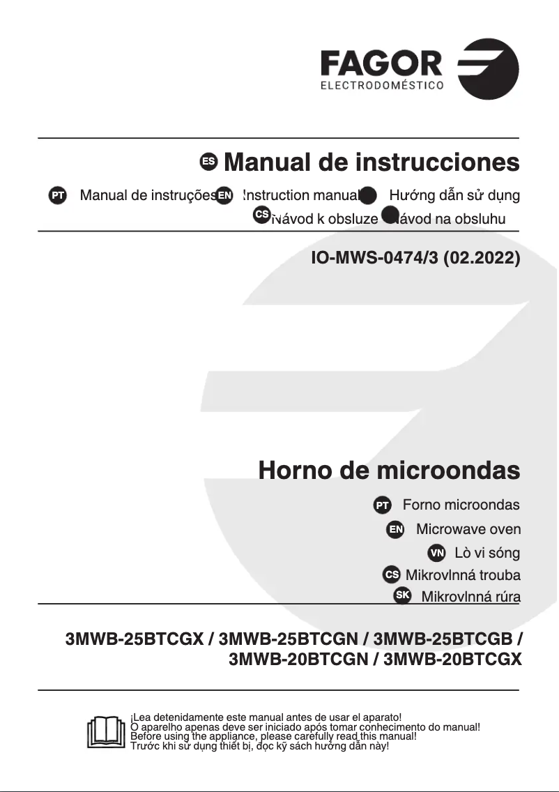 Page 1 de la notice Manuel utilisateur Fagor 3MWB-20BTCGX