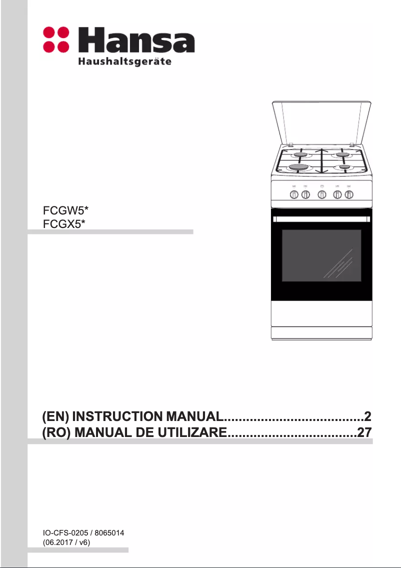 Page n°1 - Manuel utilisateur Hansa FCGW51090