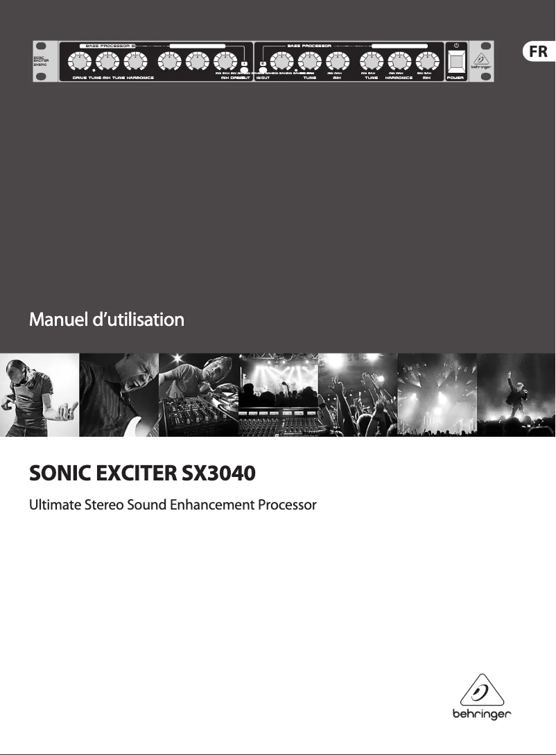 Image de la première page du manuel de l'appareil Sonic Exciter SX3040
