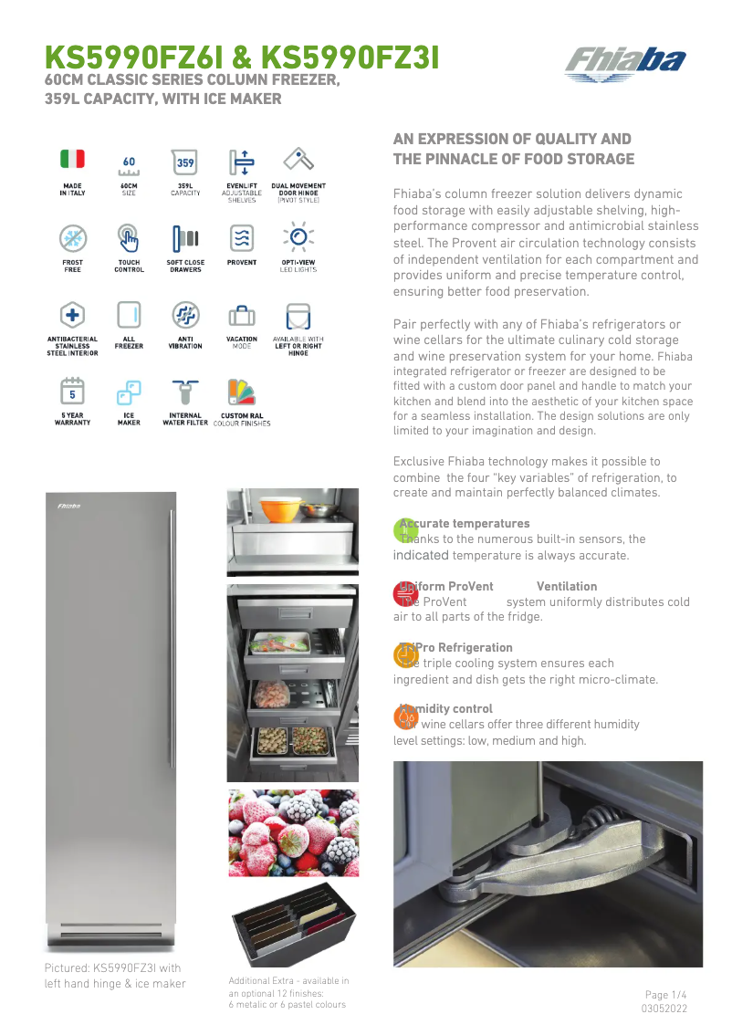 Page n°1 - Fiche technique Fhiaba KS5990FZ6IA
