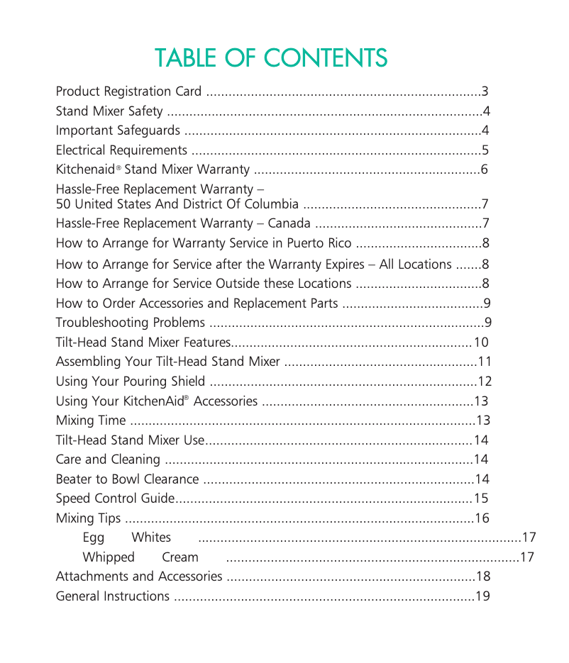 Imagen de la primera página del manual del dispositivo Stand mixer