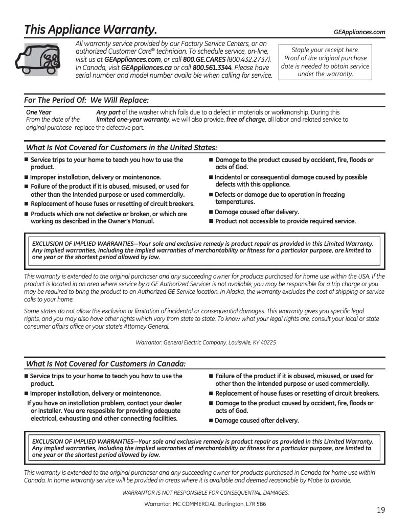 Image de la première page du manuel de l'appareil GUD27ESSMWW