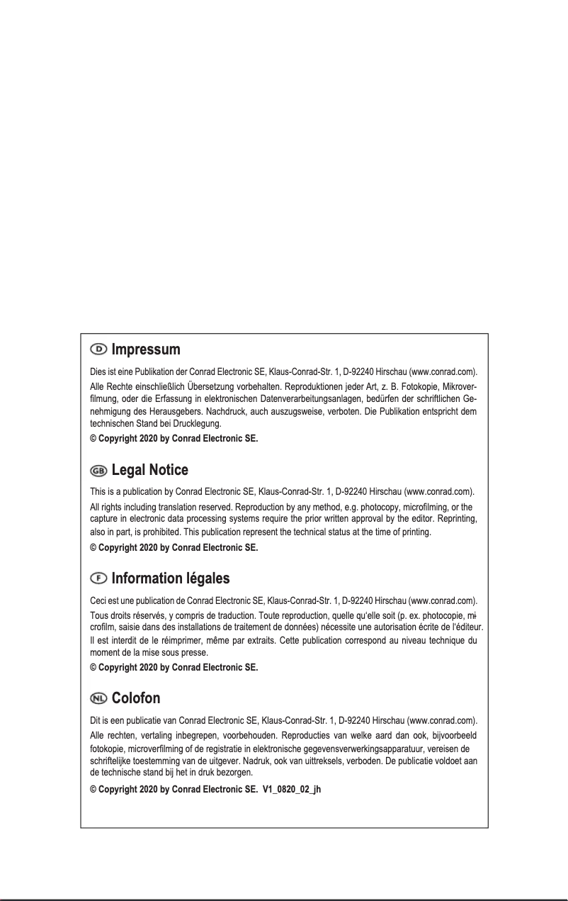 Page n°1 - Manuel utilisateur Voltcraft WB-100