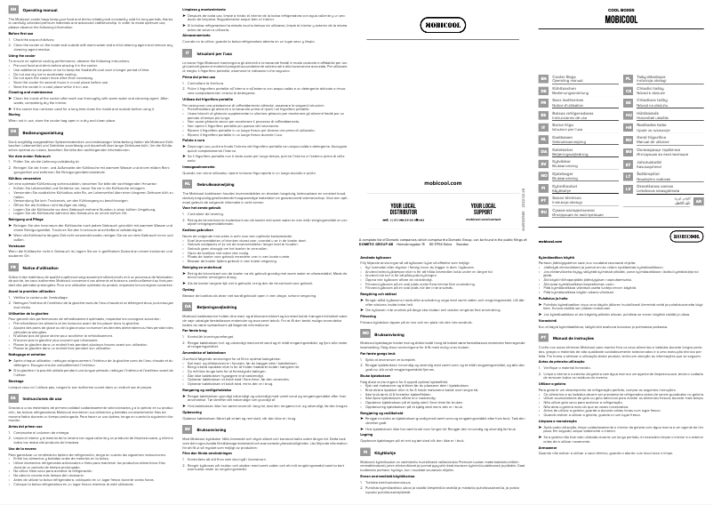 Page 1 de la notice Manuel utilisateur Mobicool MDM100