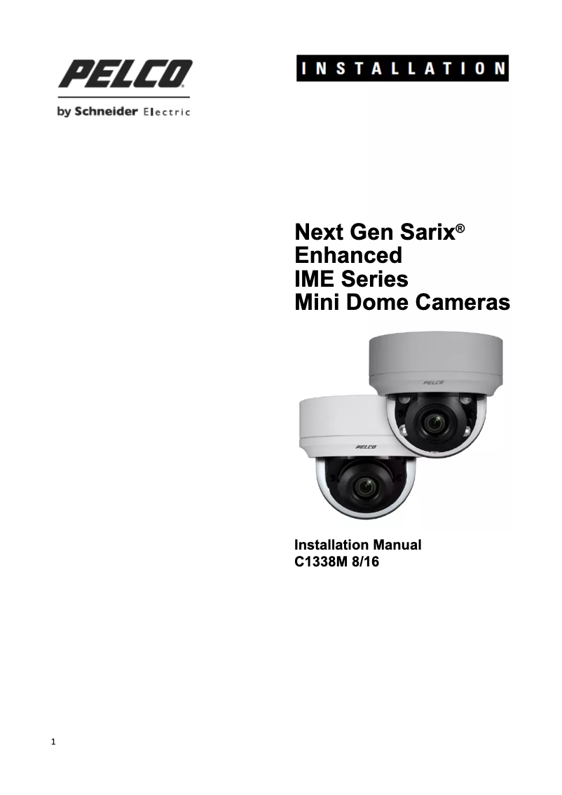 Image de la première page du manuel de l'appareil Sarix Enhanced IME329-1ES