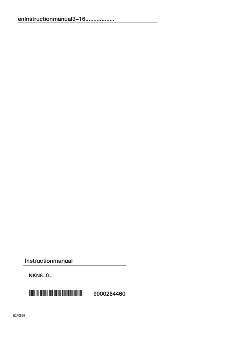 Page 1 de la notice Manuel utilisateur Bosch NKN845G14