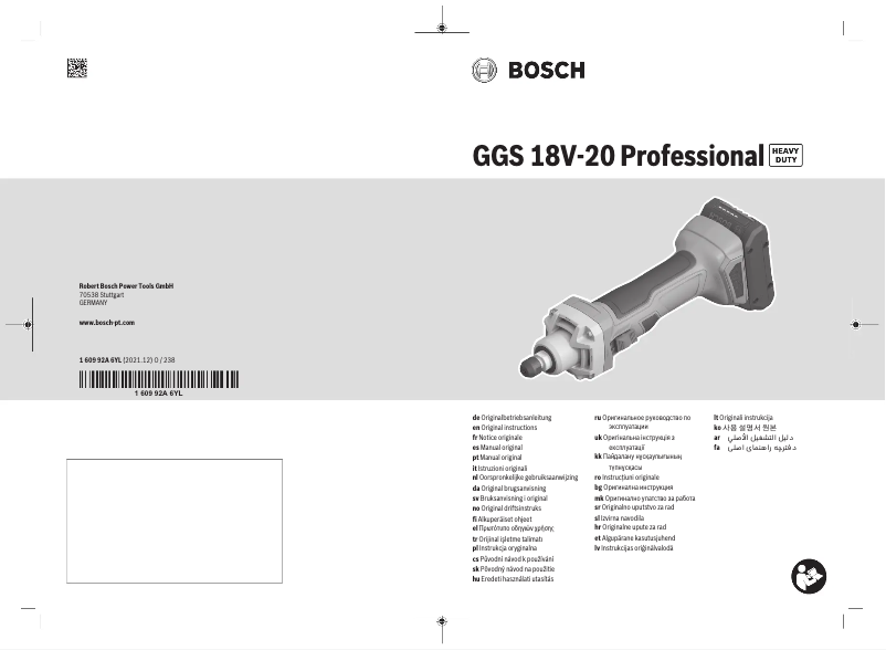 Page n°1 - Manuel utilisateur Bosch GGS 18V-20 Professional