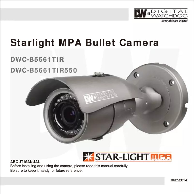 Page n°1 - Manuel utilisateur Digital Watchdog Star-Light MPA DWC-B5661TIR550