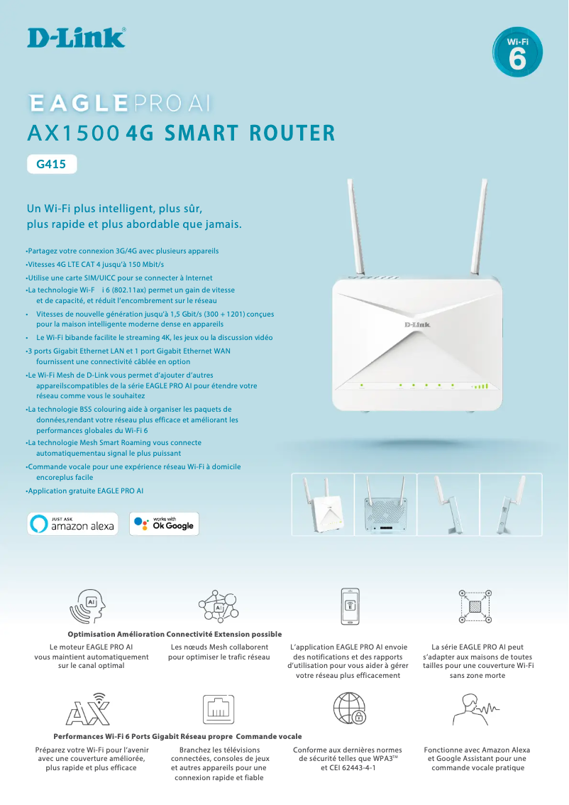 Page n°1 - Fiche technique D-Link Eagle Pro AI G415