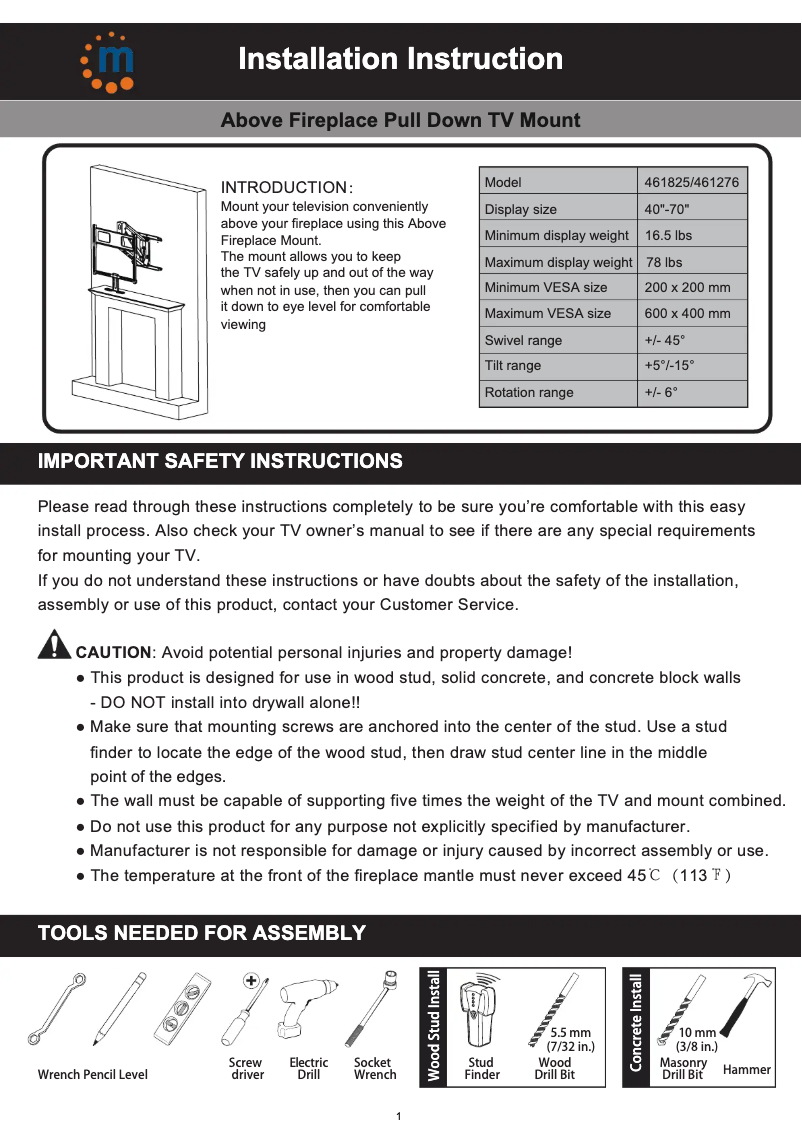 Image de la première page du manuel de l'appareil 461825