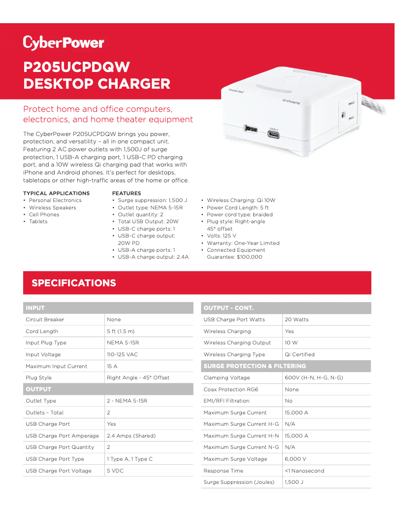 Image de la première page du manuel de l'appareil P205UCPDQW