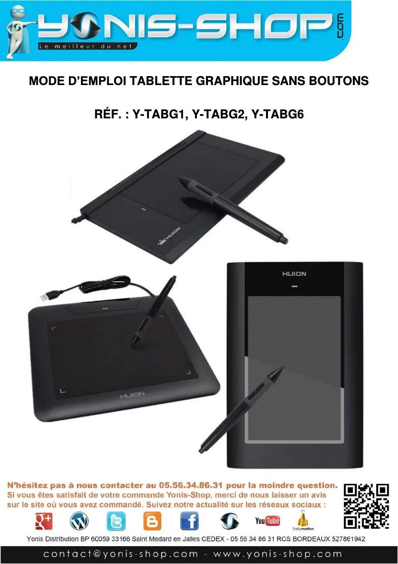 Page 1 de la notice Manuel utilisateur Yonis Y-TABG6