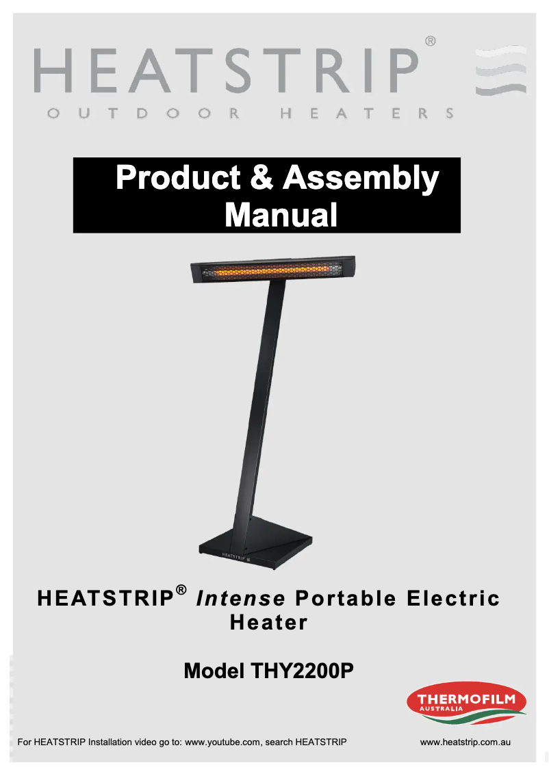 Page 1 de la notice Manuel utilisateur Heatstrip Intense Portable THY2200P