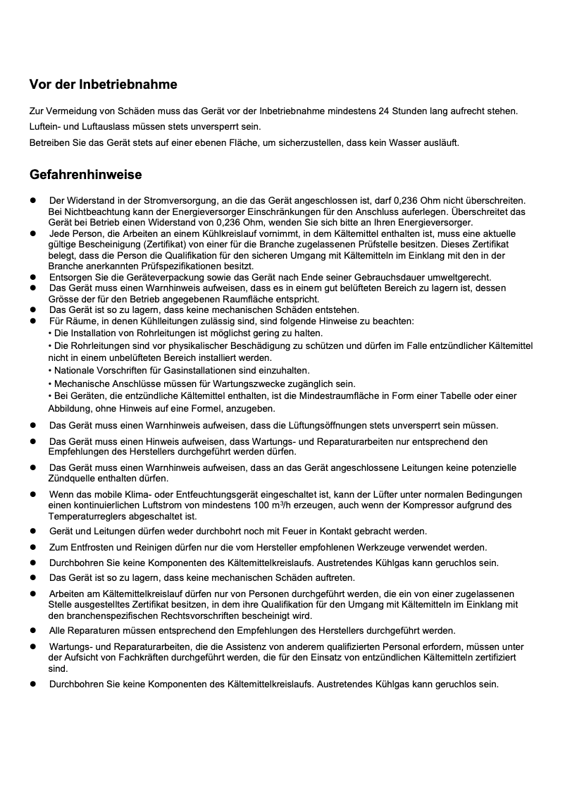 Page 1 de la notice Instructions de sécurité Be Cool BC50LEF2301