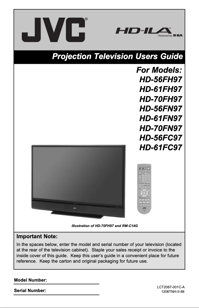 Page 1 de la notice Manuel utilisateur JVC HD-56FH97