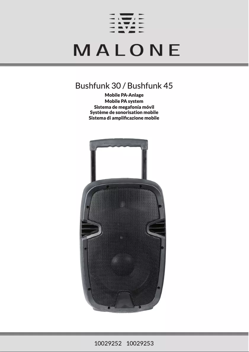 Page 1 de la notice Manuel utilisateur Malone Bushfunk 30