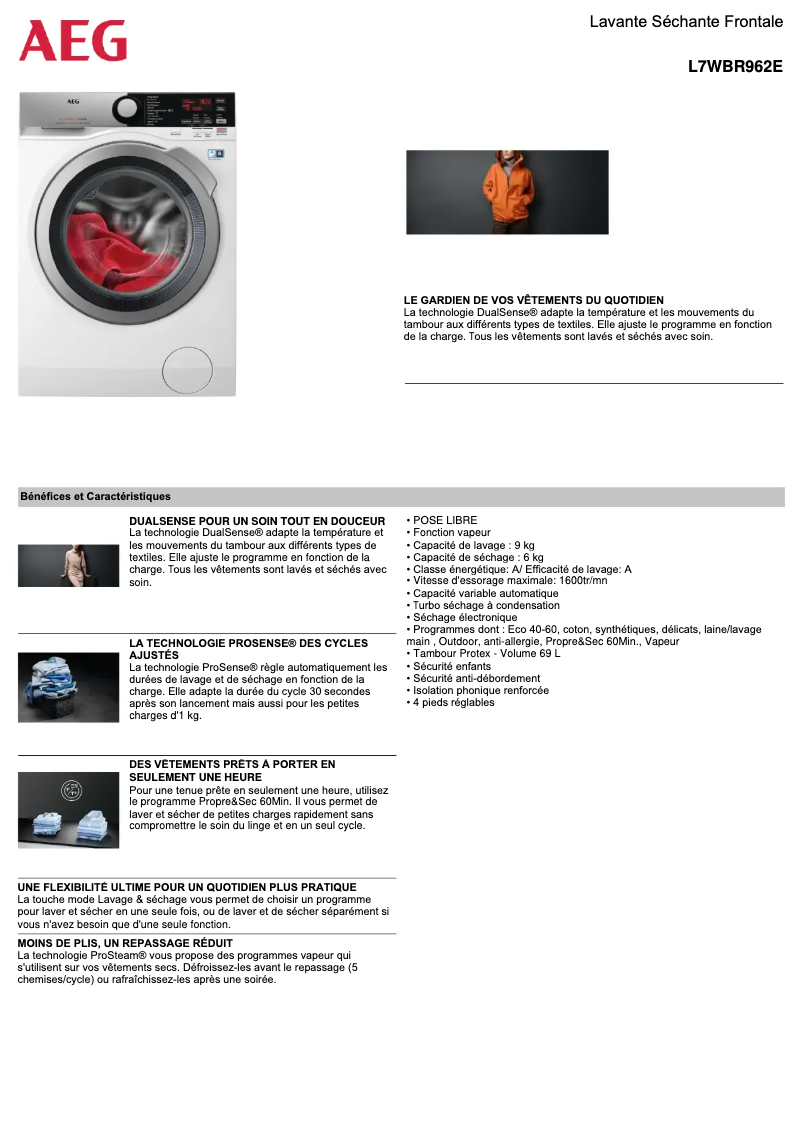 Imagen de la primera página del manual del dispositivo L7WBR962E