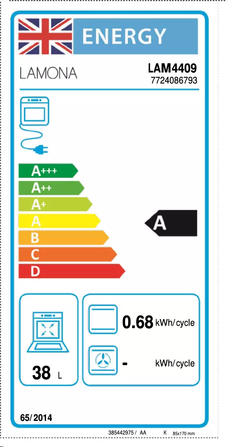 Page n°1 - Label énergétique Lamona LAM4409