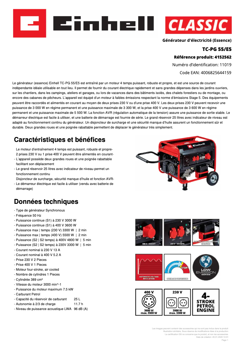Image de la première page du manuel de l'appareil TC-PG 55/E5