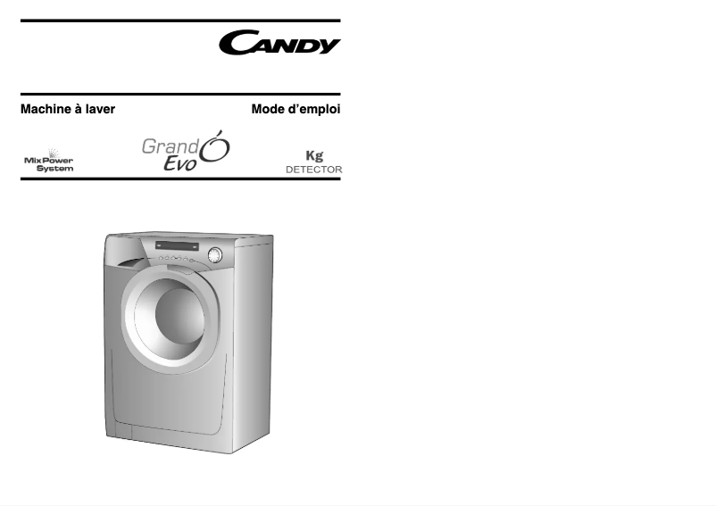 Page 1 de la notice Manuel utilisateur Candy EVO 1383D2W-47