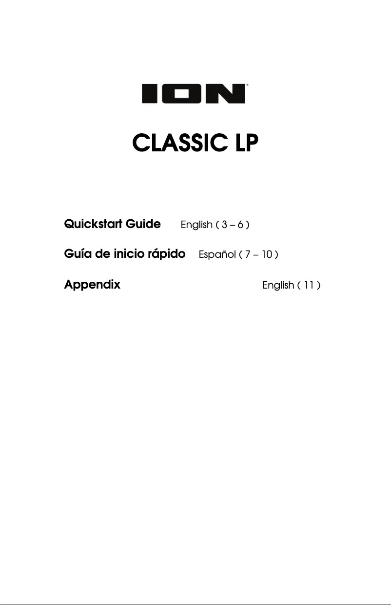 Image de la première page du manuel de l'appareil Classic LP