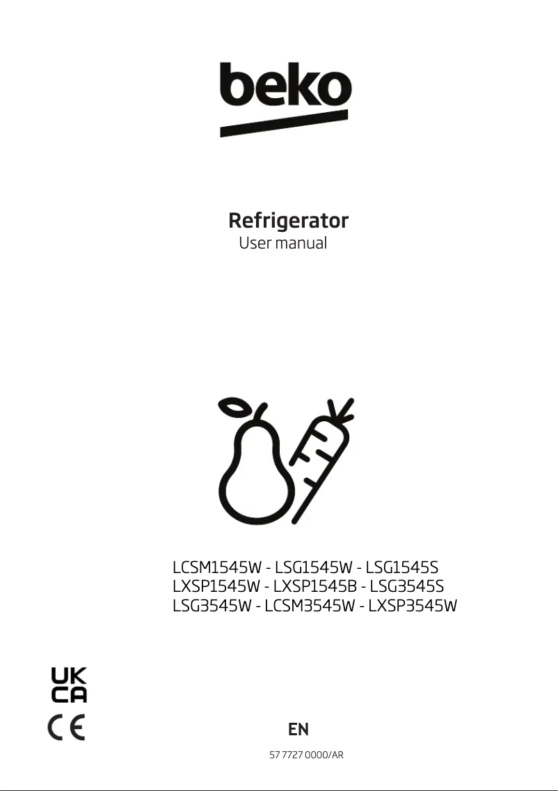 Page 1 de la notice Manuel utilisateur Beko LSG3545W