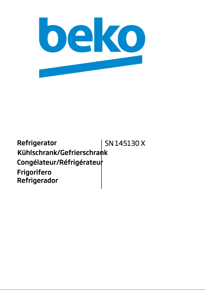 Image de la première page du manuel de l'appareil SN145130X