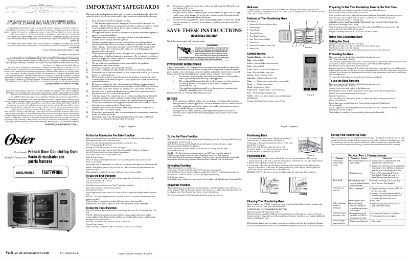 Page 1 de la notice Manuel utilisateur Oster TSSTTVFDDG