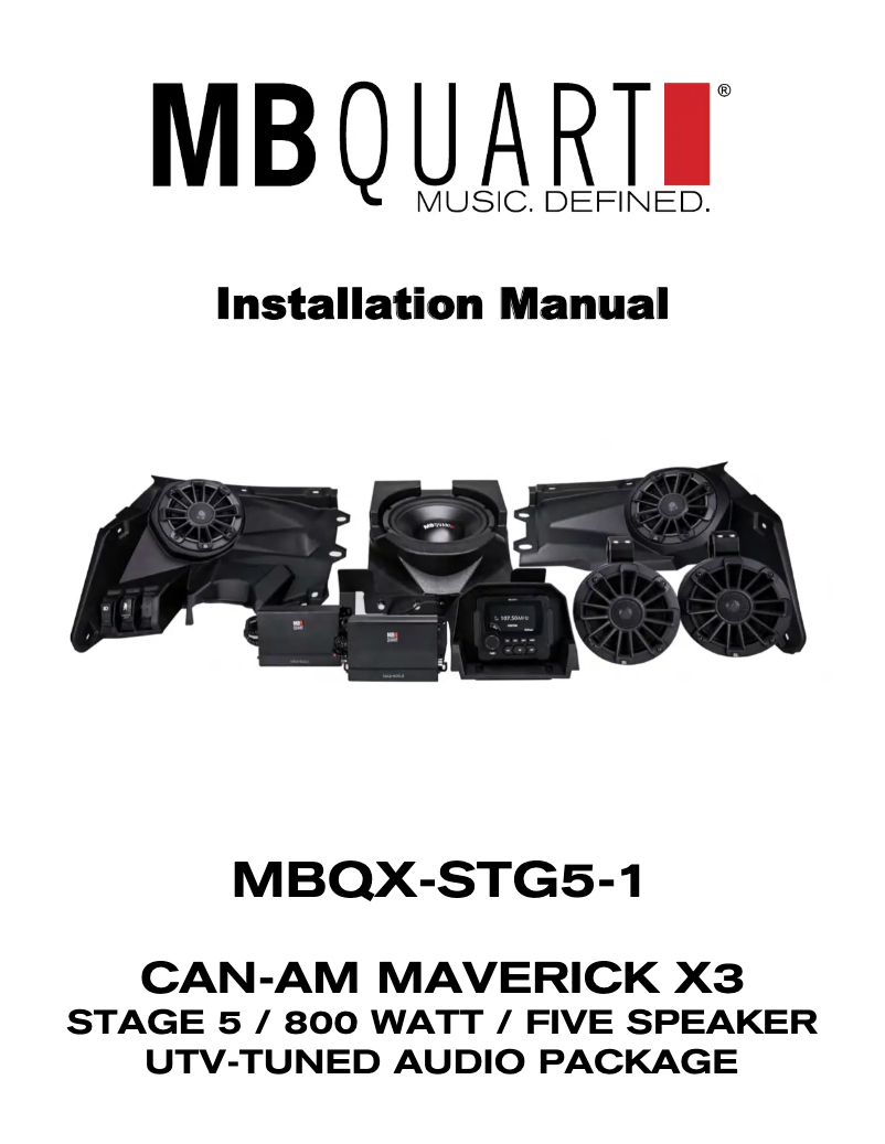 Page n°1 - Manuel utilisateur MB Quart MBQX-STG5-1