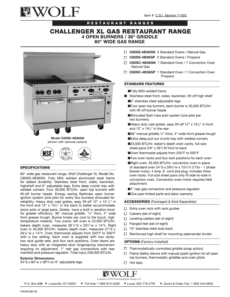 Image de la première page du manuel de l'appareil C60SS-4B36G