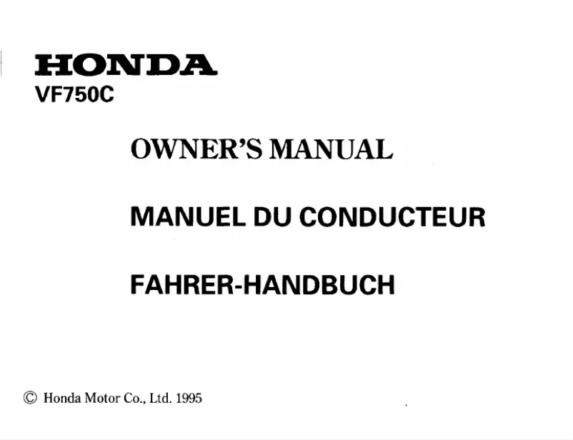 Image de la première page du manuel de l'appareil VF750C (1995)