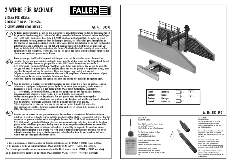 Page n°1 - Manuel utilisateur Faller 180390