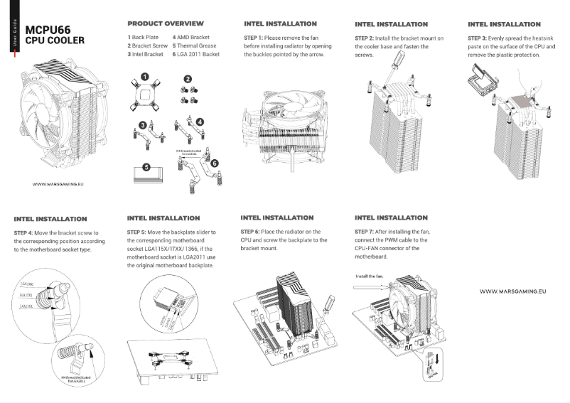 Page 1 de la notice Manuel utilisateur Mars Gaming MCPU66