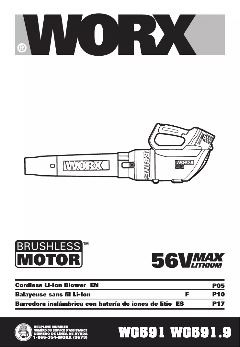 Page 1 de la notice Manuel utilisateur Worx WG591.9