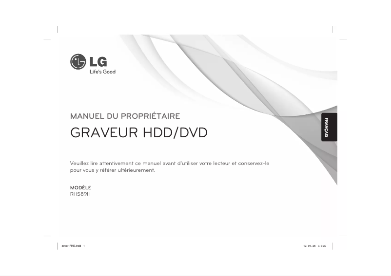 Page 1 de la notice Manuel utilisateur LG RH589H