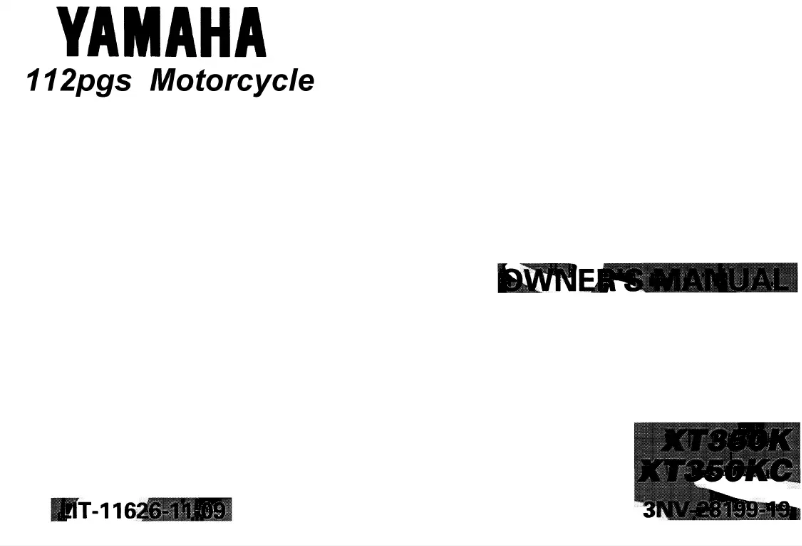 Image de la première page du manuel de l'appareil XT350