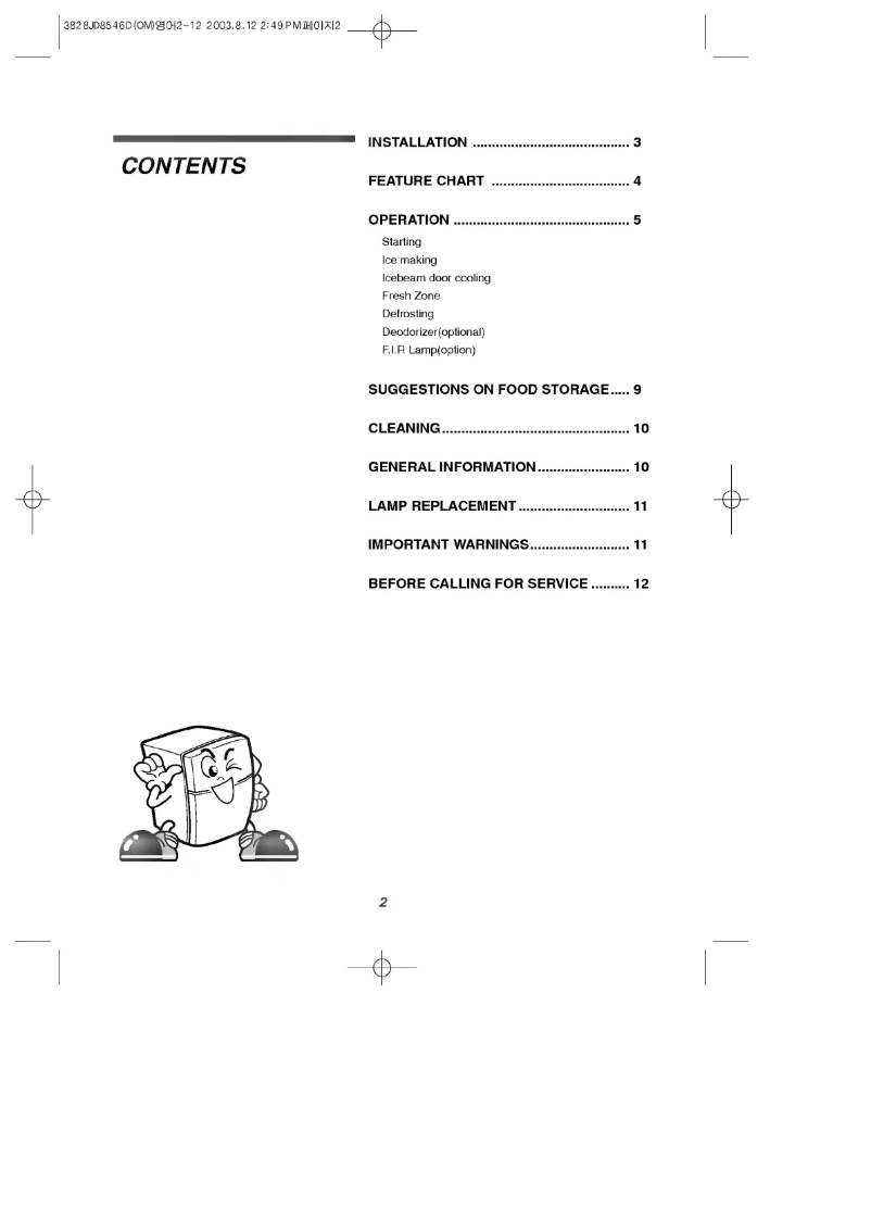 Image de la première page du manuel de l'appareil GR-S392QUC